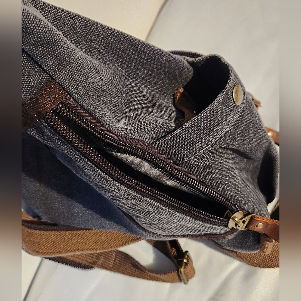 Cross body canvas backpack